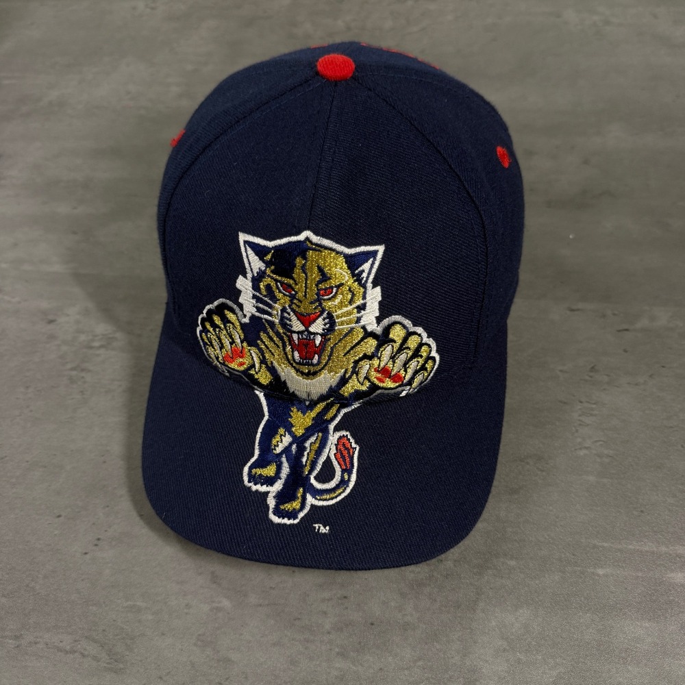Vintage Florida Panthers Snapback Hat AJD Blockhead Graffiti Big Logo Spellout